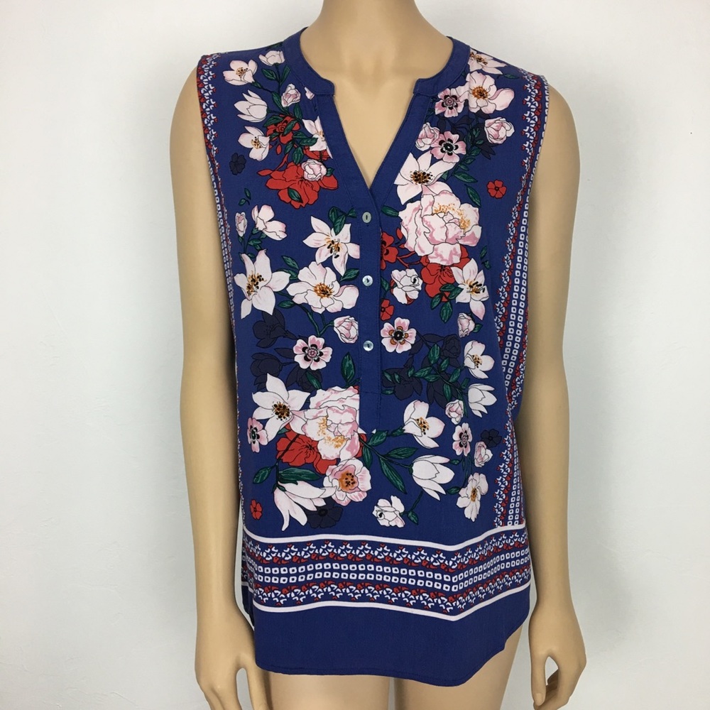 NWT Market and Spruce Stitch Fix Floral Tank Large - Picture 2 of 8